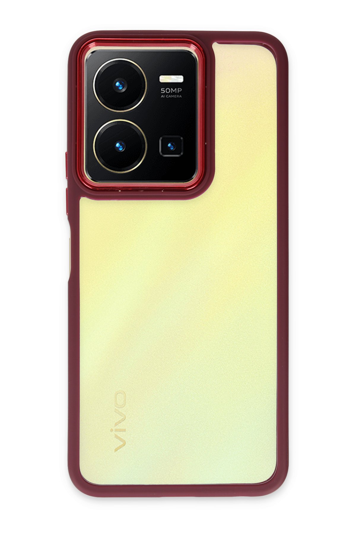 Newface Vivo Y22S Kılıf Nano içi Kadife Silikon - Pudra