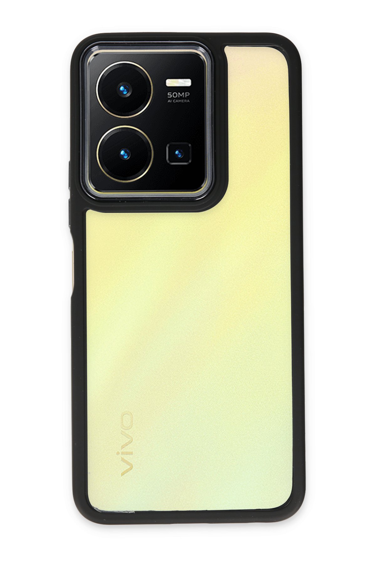 Newface Vivo Y22S Kılıf Pars Lens Yüzüklü Silikon - Gold