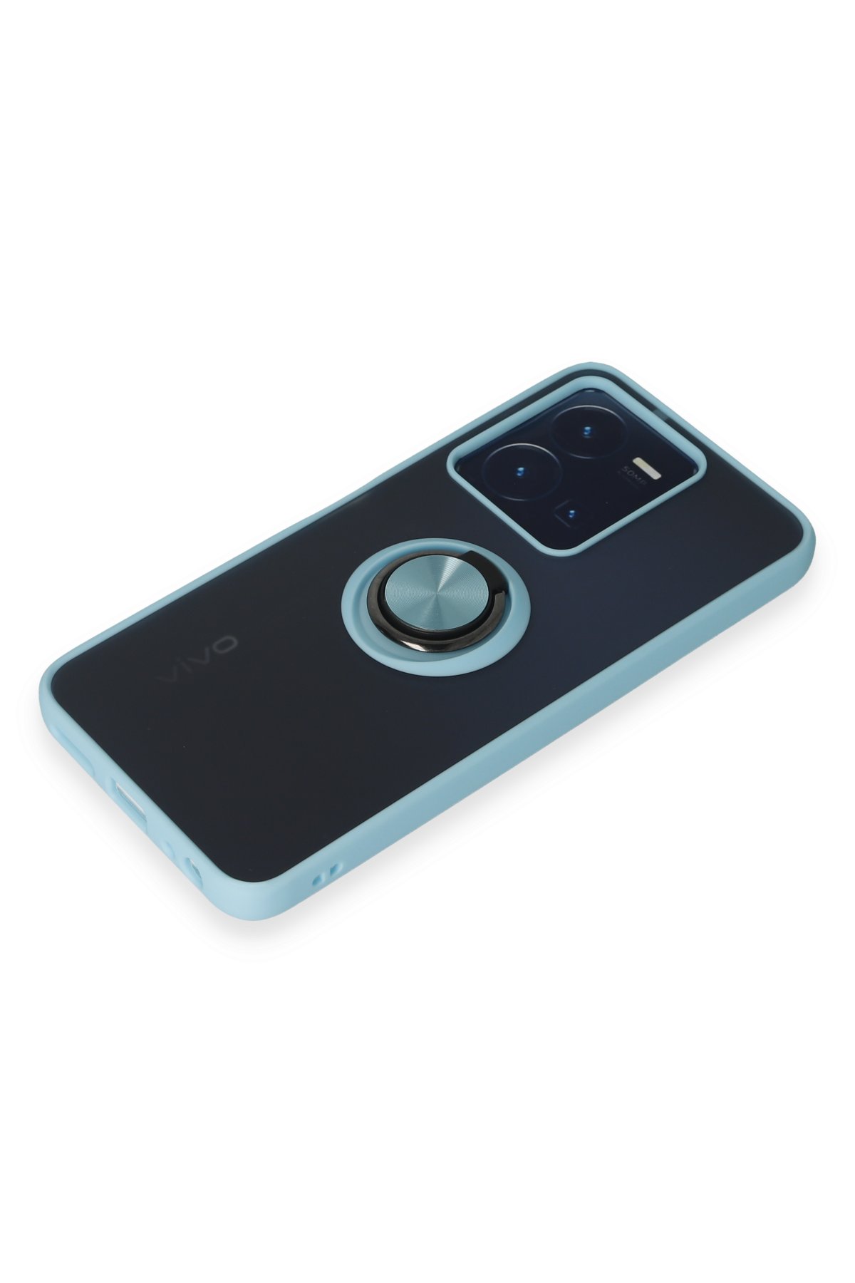 Newface Vivo Y22S Kılıf Zuma Kartvizitli Yüzüklü Silikon - Pembe