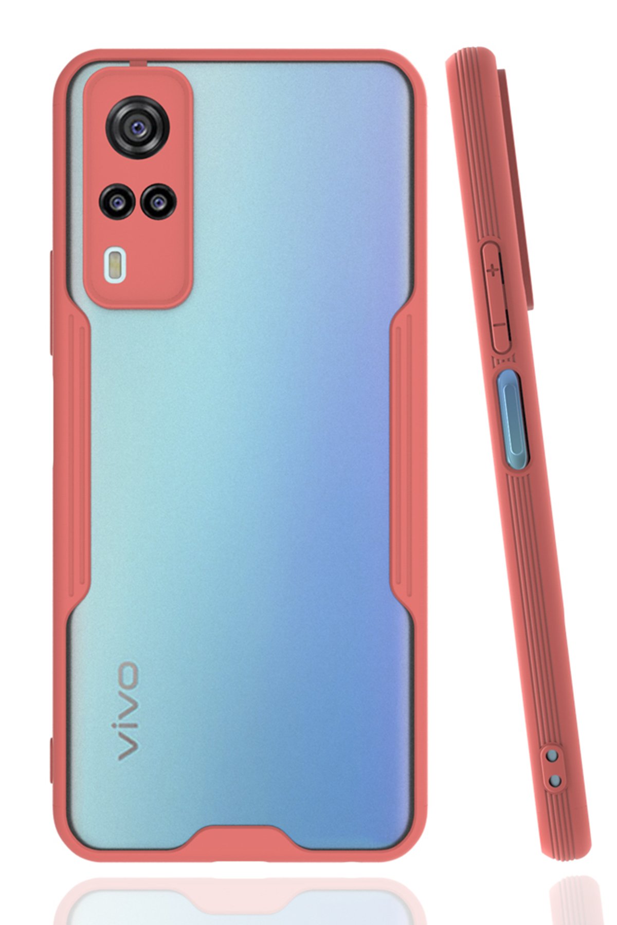 Newface Vivo Y51A Kılıf Glass Kapak - Lila