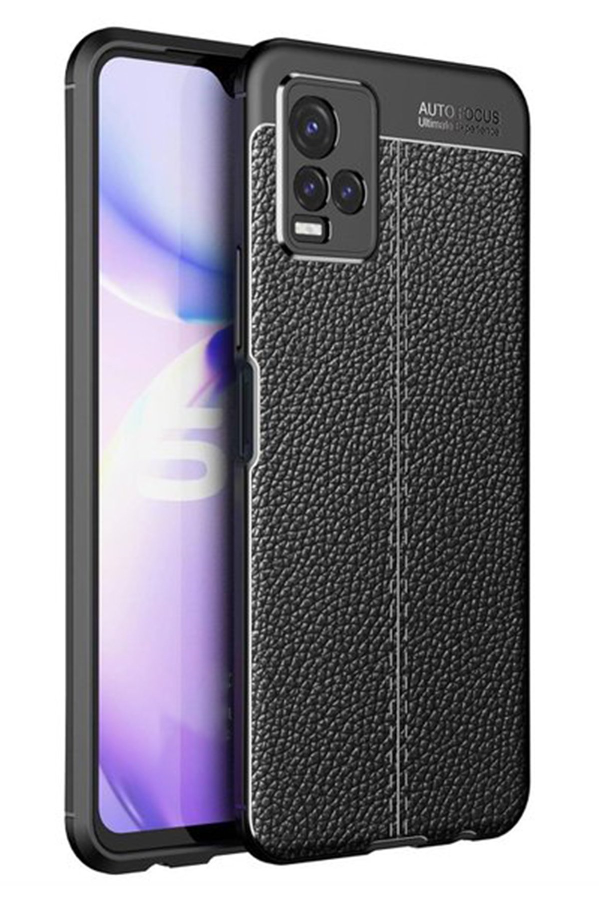 Newface Vivo Y33S Kılıf Auto Focus Karbon Kapak - Siyah