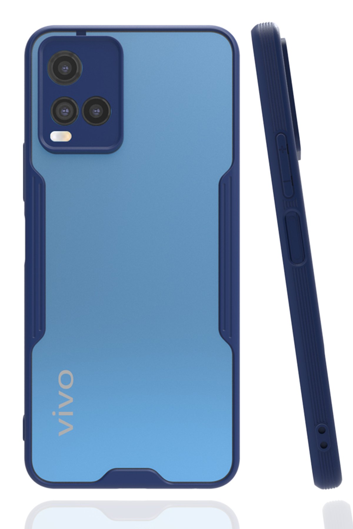 Newface Vivo Y33S Kılıf Palm Buzlu Kamera Sürgülü Silikon - Sarı