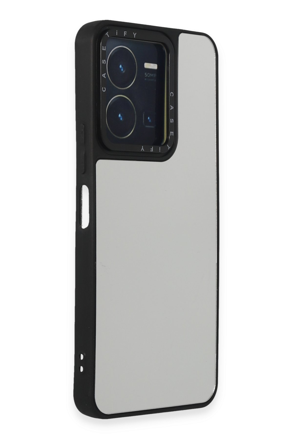 Newface Vivo Y35 Kılıf Pars Lens Yüzüklü Silikon - Gümüş