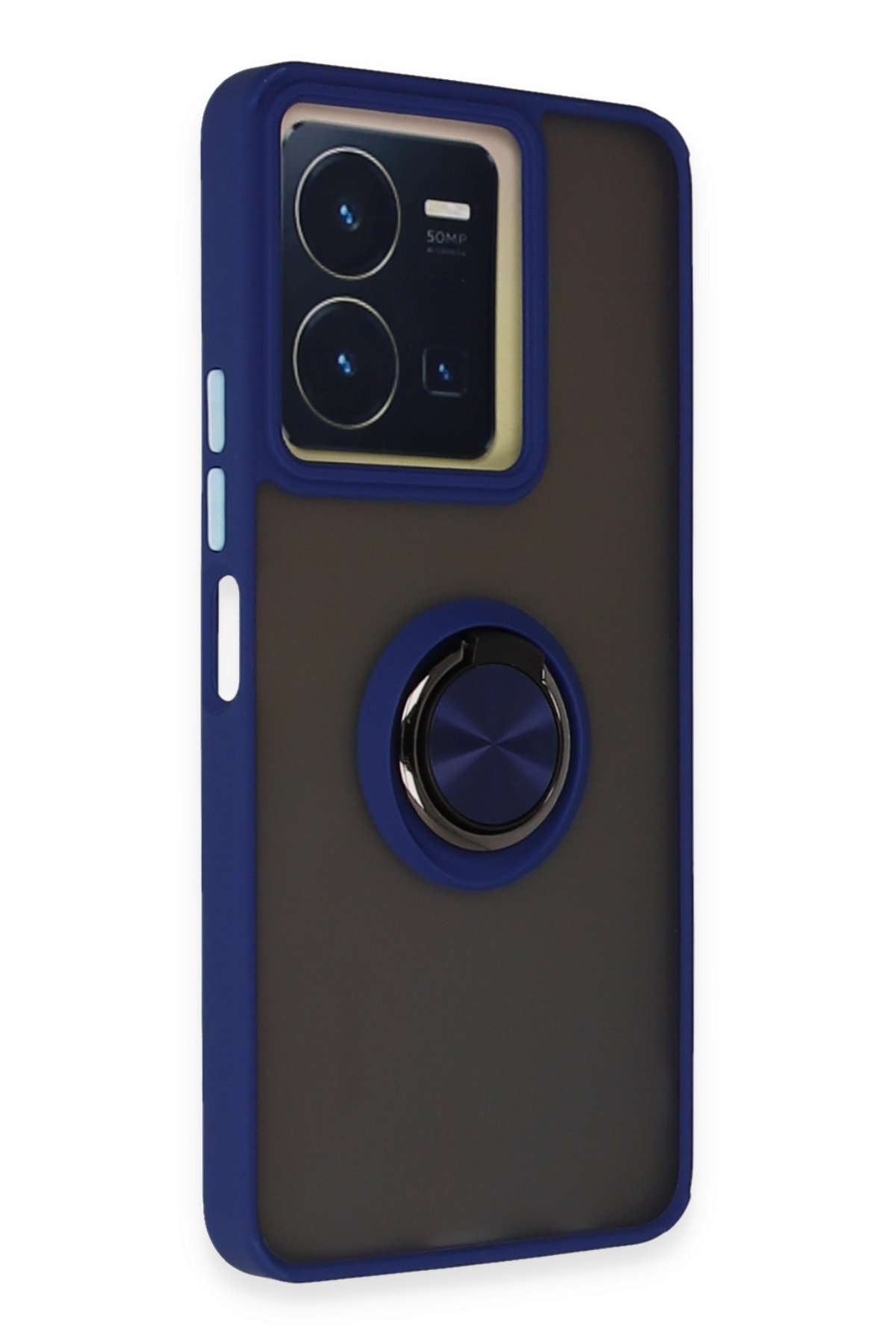Newface Vivo Y36 Kılıf Montreal Yüzüklü Silikon Kapak - Buz Mavi
