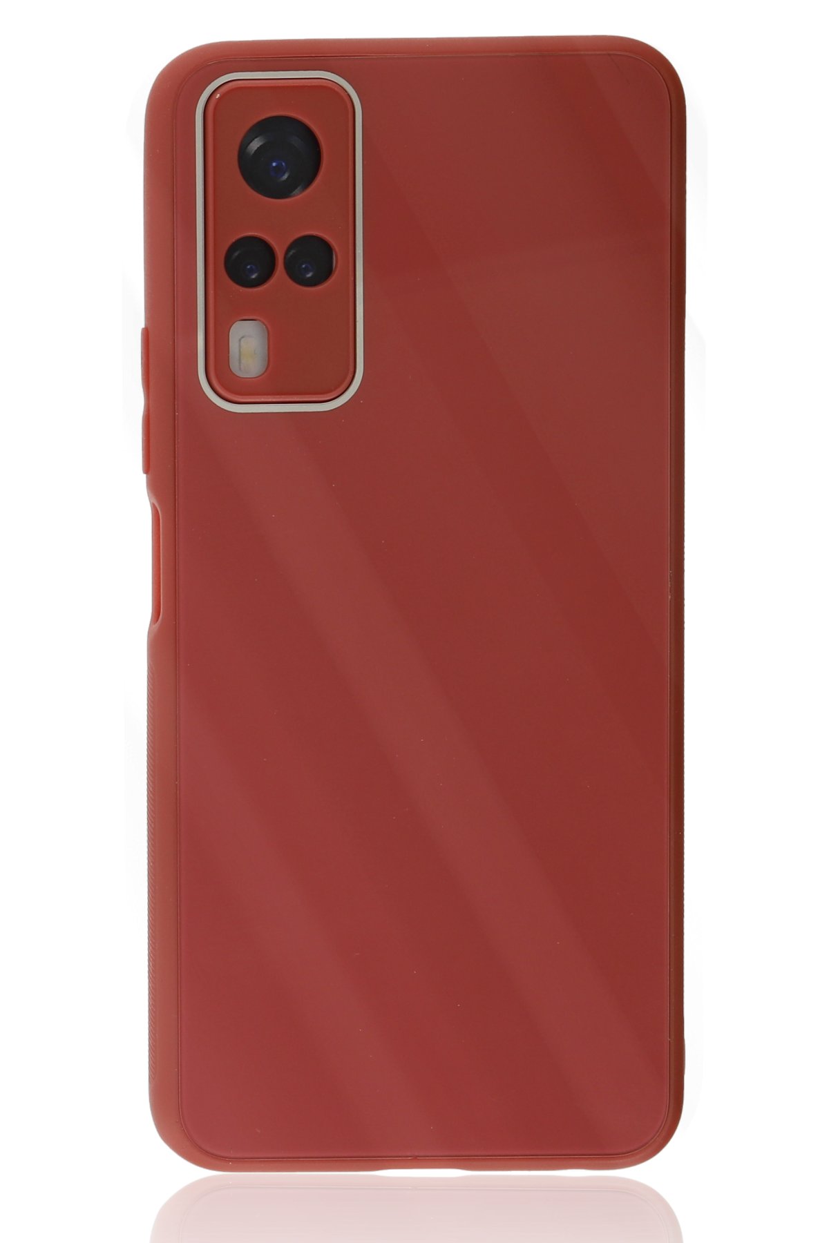 Newface Vivo Y53S Kılıf Palm Buzlu Kamera Sürgülü Silikon - Sarı