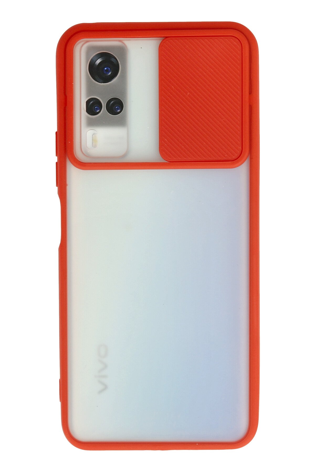Newface Vivo Y51 Kılıf Palm Buzlu Kamera Sürgülü Silikon - Lacivert