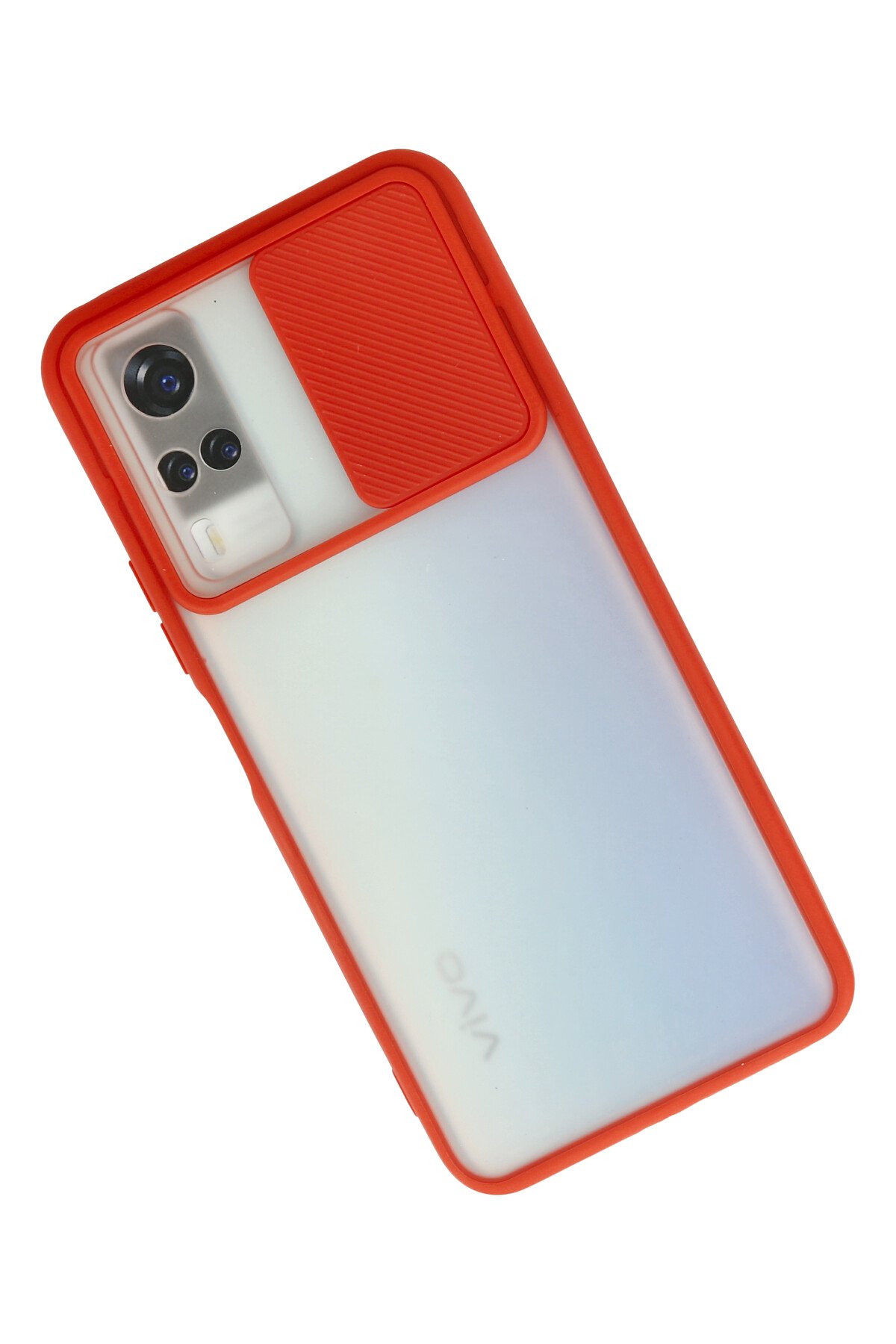 Newface Vivo Y51 Kılıf Palm Buzlu Kamera Sürgülü Silikon - Lacivert