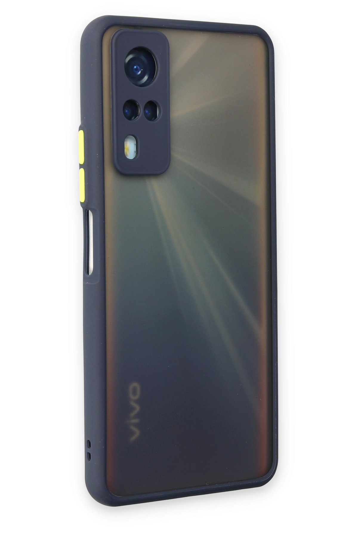 Newface Vivo Y51A Kılıf Nano içi Kadife  Silikon - Mavi