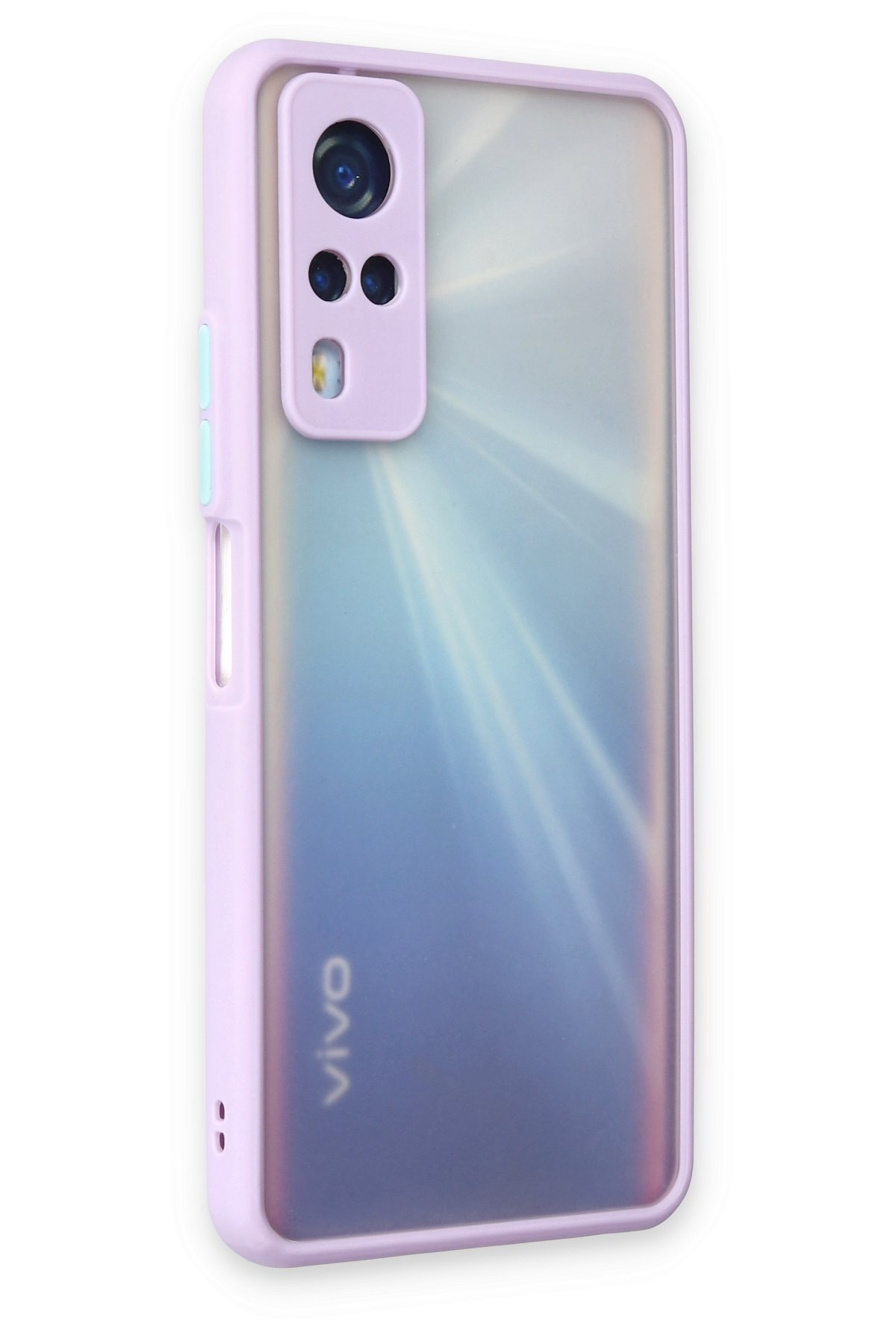 Newface Vivo Y51A Kılıf Palm Buzlu Kamera Sürgülü Silikon - Pembe