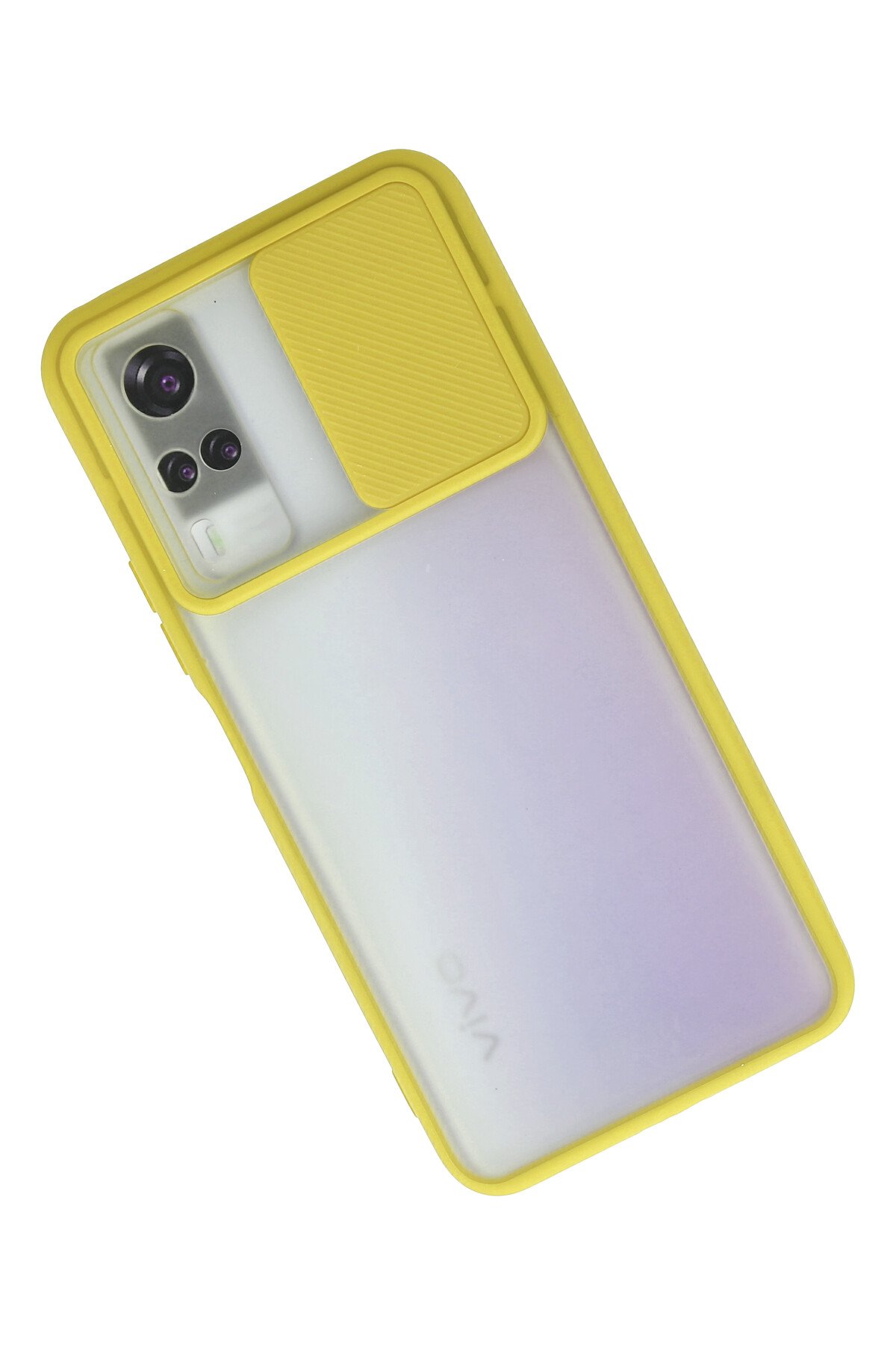 Newface Vivo Y53S Kılıf Palm Buzlu Kamera Sürgülü Silikon - Lacivert