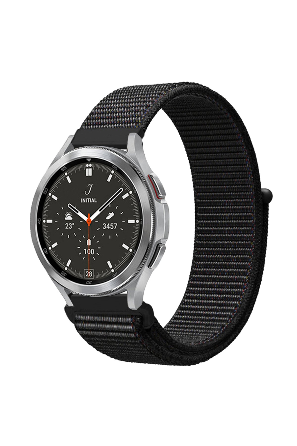 Newface Watch 22mm Hasırlı Cırtcırtlı Kordon - Siyah