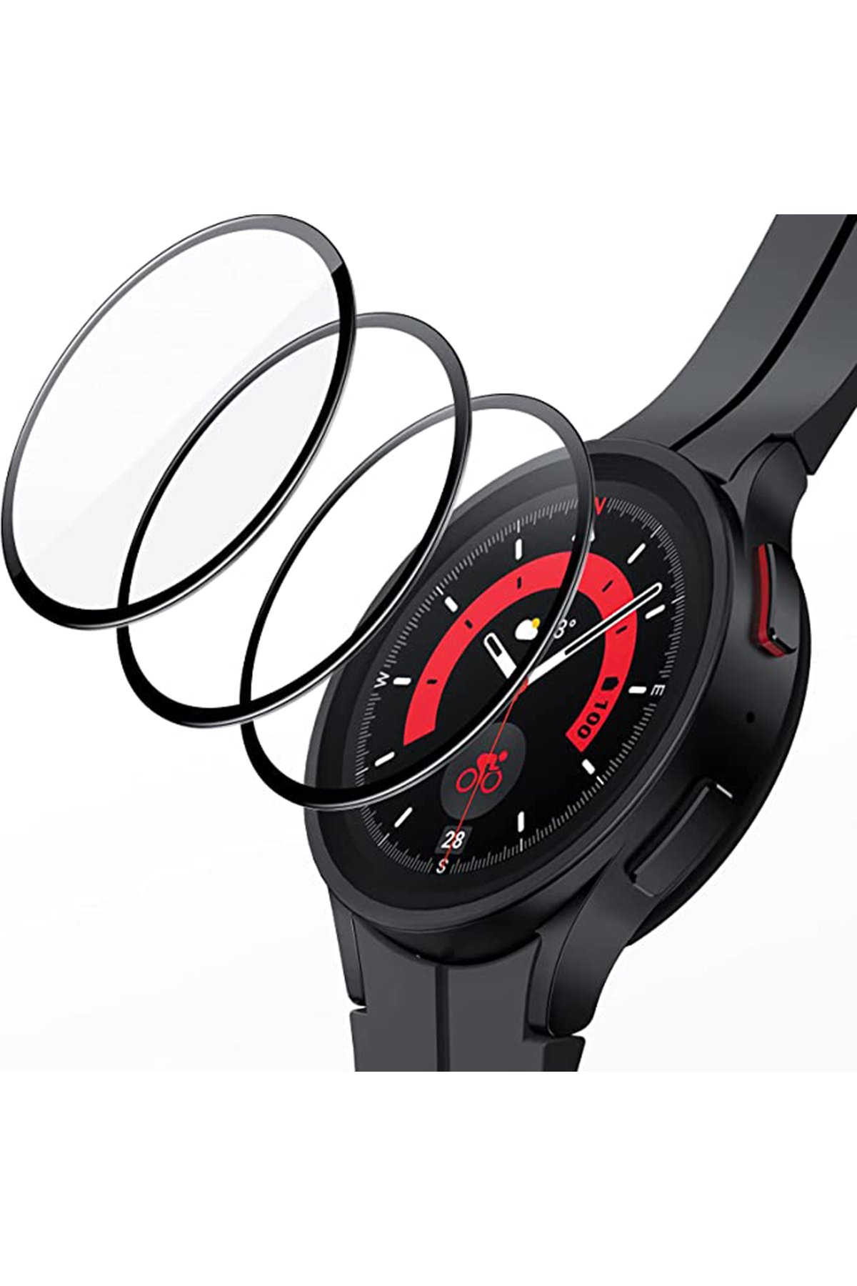 Newface Watch 4 46mm Wall Camlı Kasa Ekran Koruyucu - Siyah