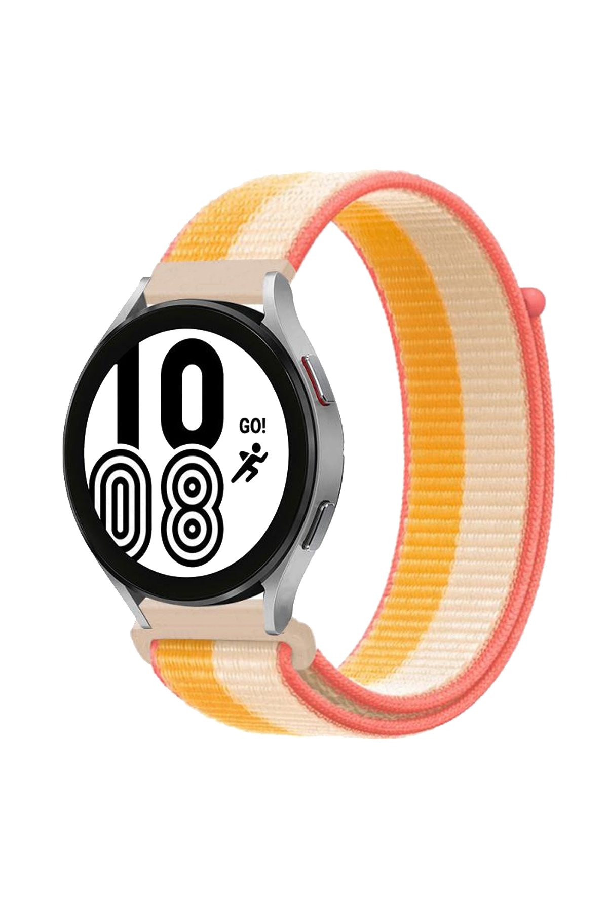 Newface Samsung Galaxy Watch 4 Hasırlı Cırtcırtlı Kordon - Siyah