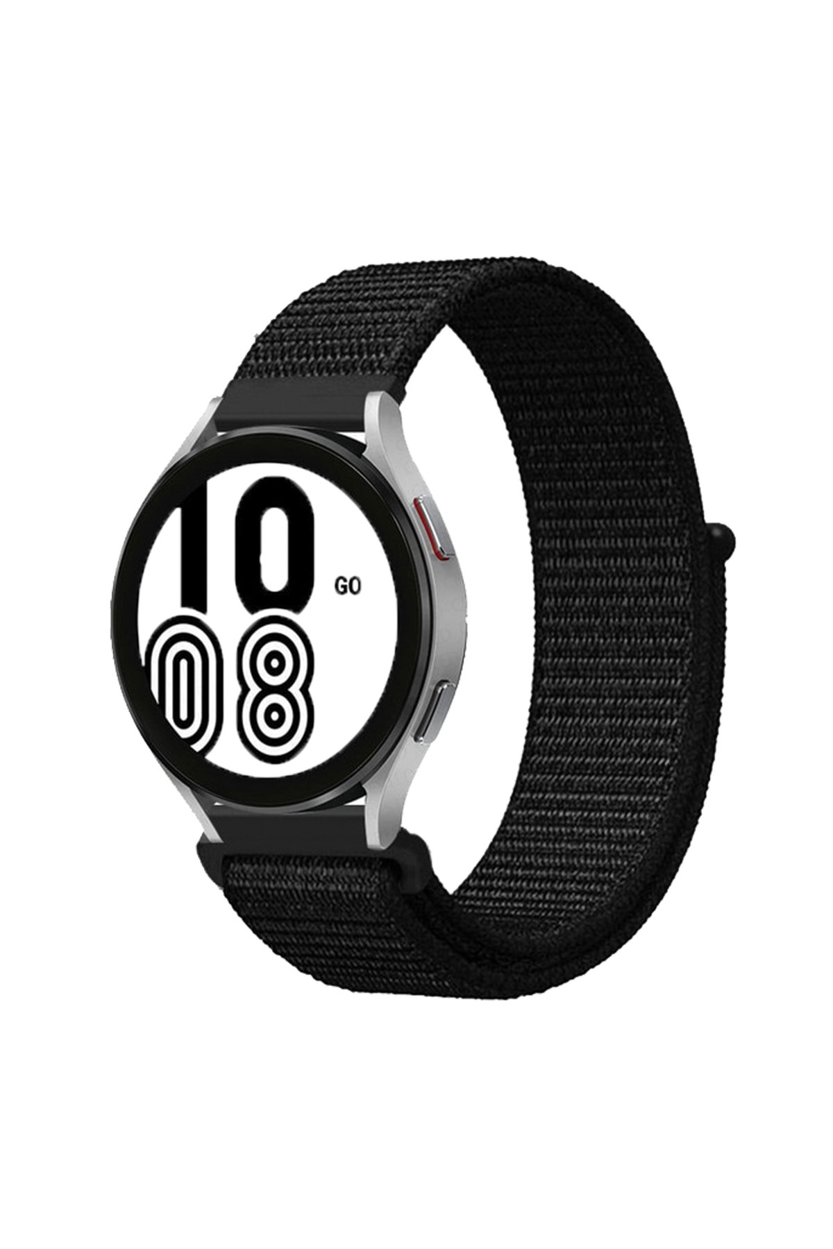 Newface Samsung Galaxy Watch 4 Hasırlı Cırtcırtlı Kordon - Siyah-Mavi