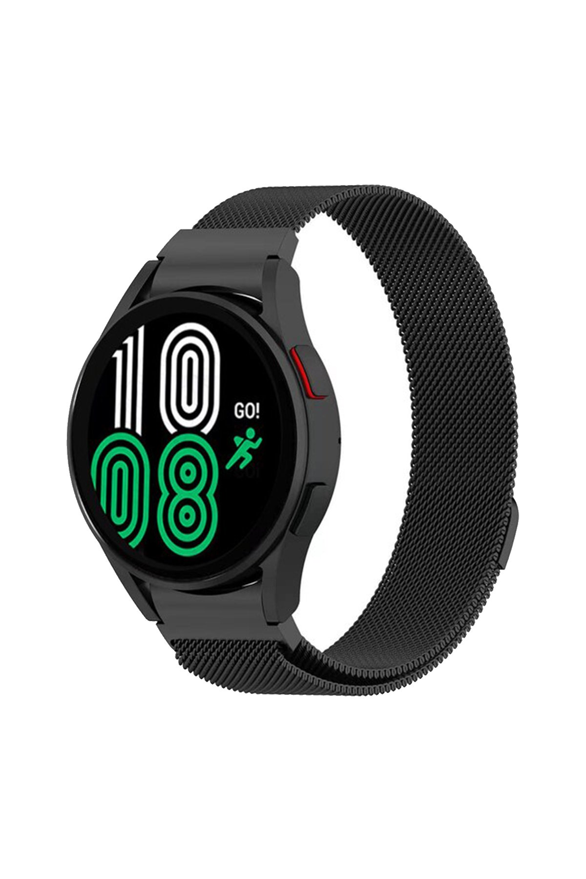 Newface Samsung Galaxy Watch 4 Hasırlı Cırtcırtlı Kordon - Turuncu