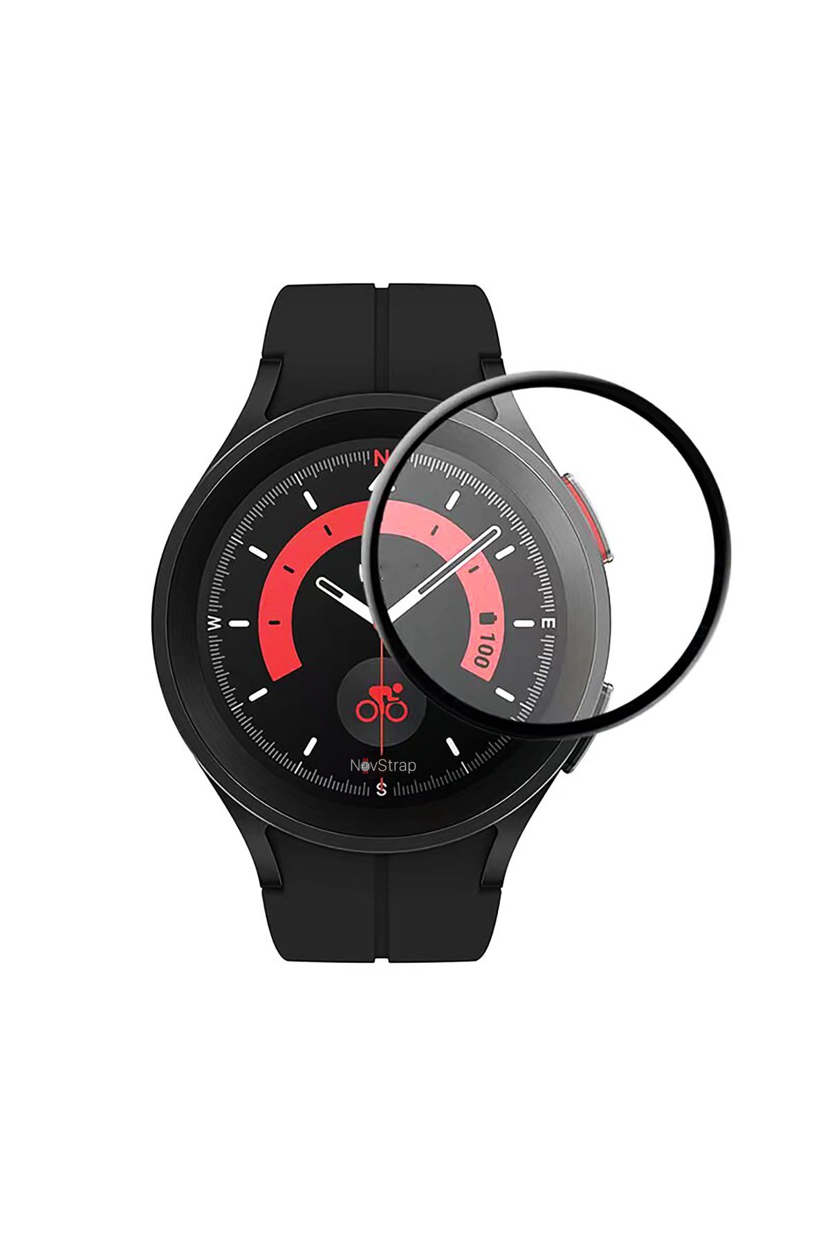 Newface Watch 5 Pro 45mm Wall Camlı Kasa Ekran Koruyucu - Siyah