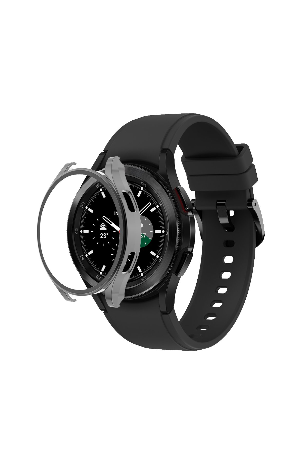 Newface Watch 5 Pro 45mm Wall Camlı Kasa Ekran Koruyucu - Siyah