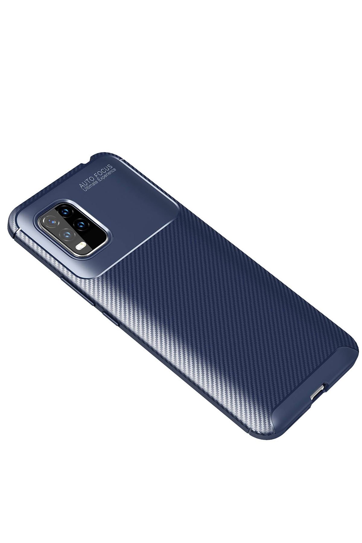 Newface Xiaomi Mi 10 Lite Kılıf Auto Focus Karbon Kapak - Kahverengi