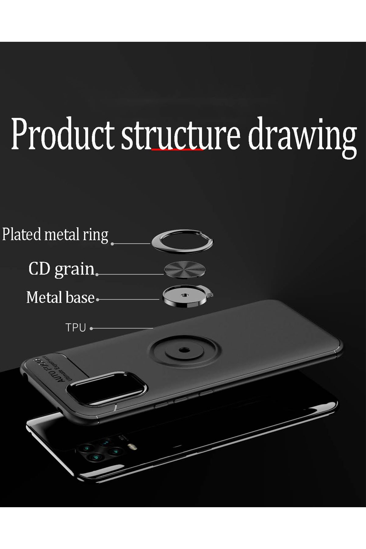Newface Xiaomi Mi 10 Lite Kılıf Focus Karbon Silikon - Siyah