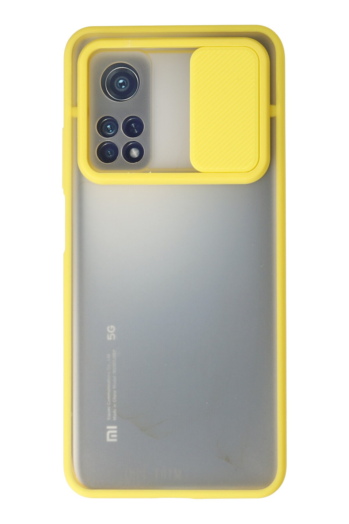 Newface Xiaomi Mi 10T Pro Kılıf Palm Buzlu Kamera Sürgülü Silikon - Siyah