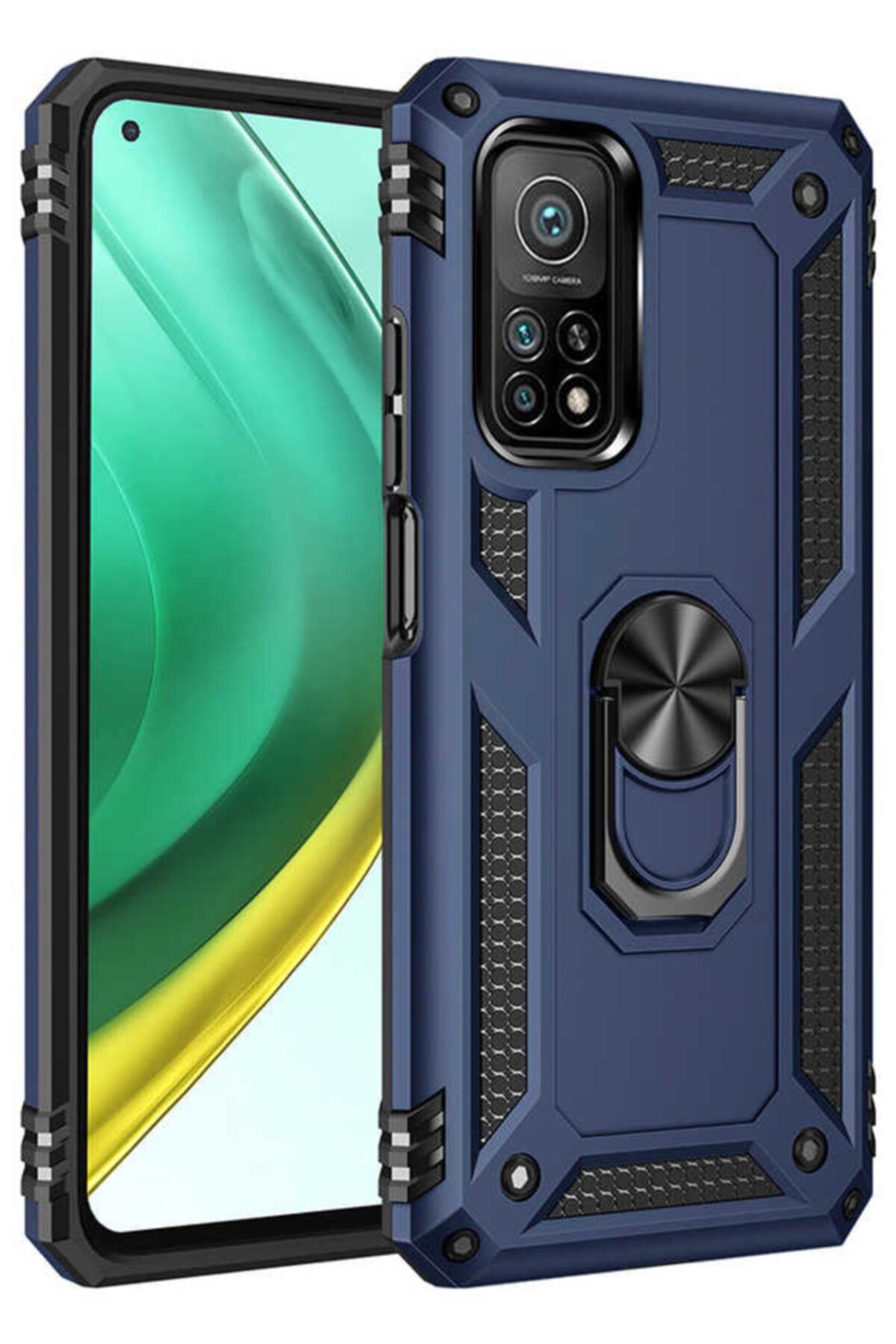 Newface Xiaomi Mi 10T Pro Kılıf Sofya Yüzüklü Silikon Kapak - Gümüş
