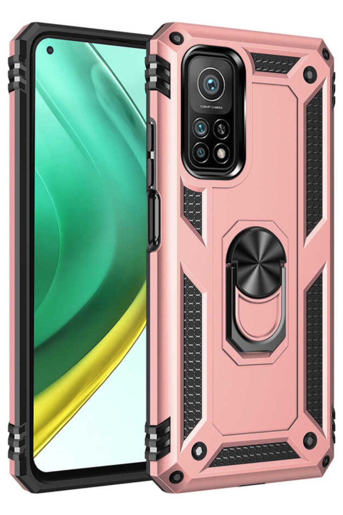 Newface Xiaomi Mi 10T Pro Kılıf Miami Şeffaf Silikon - Fuşya