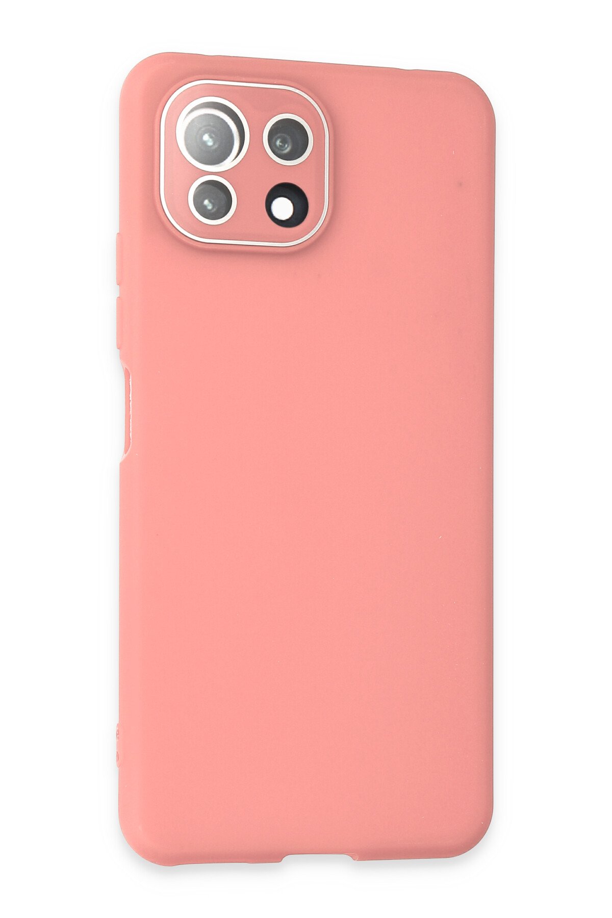 Newface Xiaomi Mİ 11 Lite Kılıf Pars Lens Yüzüklü Silikon - Gümüş