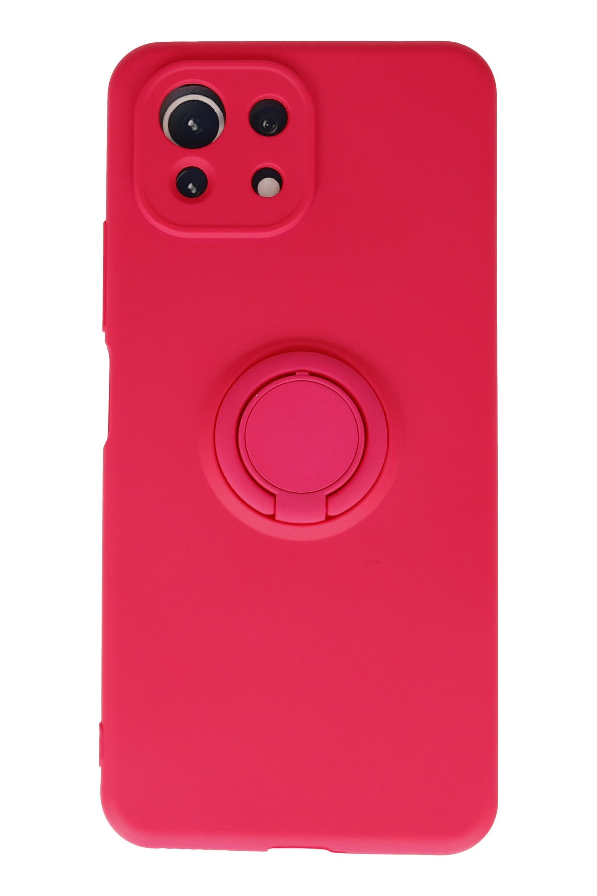 Newface Xiaomi Mİ 11 Lite Kılıf Zuma Kartvizitli Yüzüklü Silikon - Pembe
