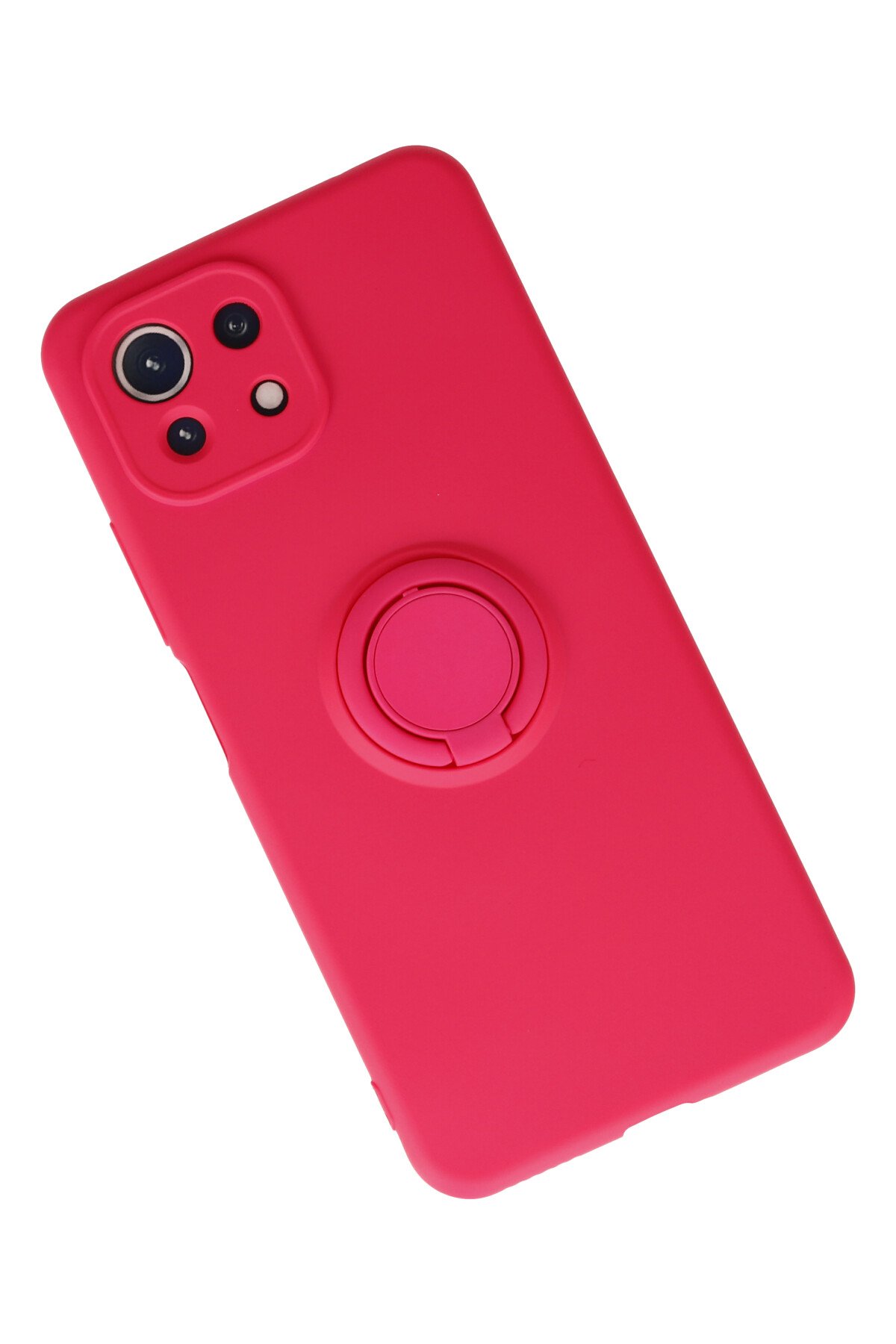 Newface Xiaomi Mİ 11 Lite Kılıf Zuma Kartvizitli Yüzüklü Silikon - Pembe