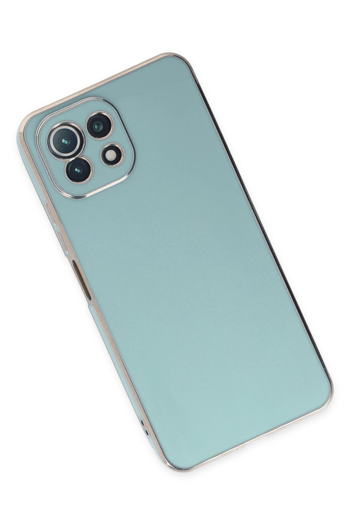 Newface Xiaomi Mİ 11 Lite Kılıf Simli Katmanlı Silikon - Kırmızı