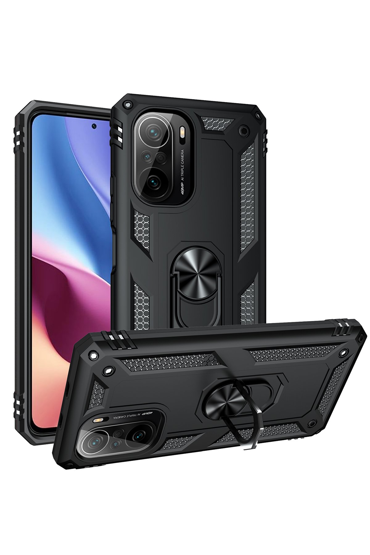 Newface Xiaomi Mi 11i Kılıf Pars Lens Yüzüklü Silikon - Yeşil