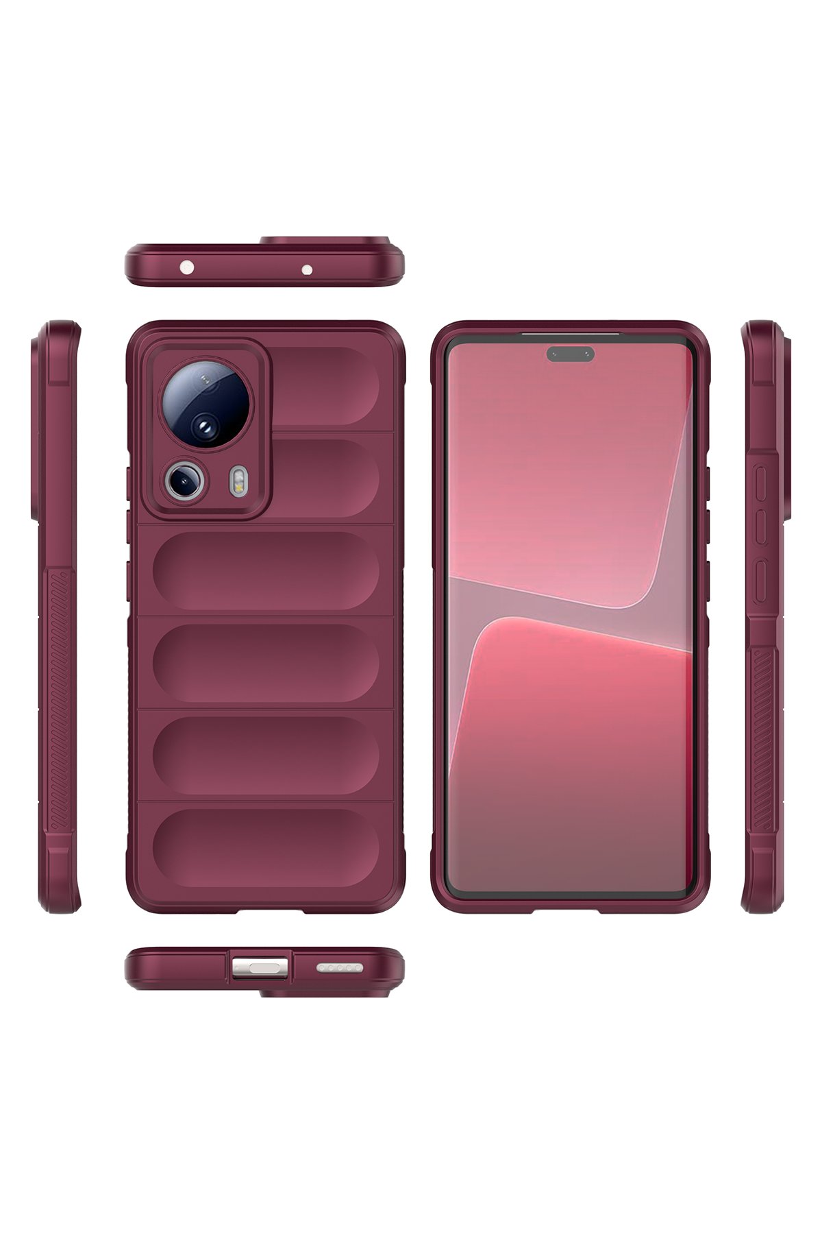 Newface Xiaomi Mi 13 Lite Kılıf Loop Deri Silikon - Kırmızı