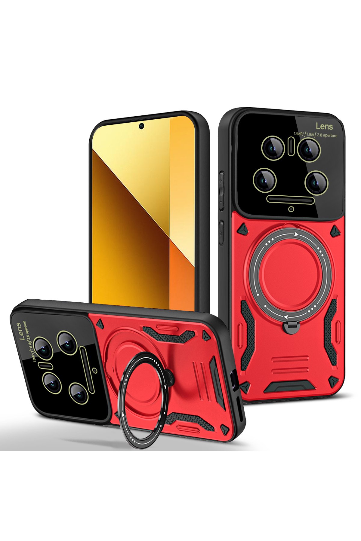 Newface Xiaomi Mi 14 Ultra Kılıf Joy Lens Standlı Kapak - Mor