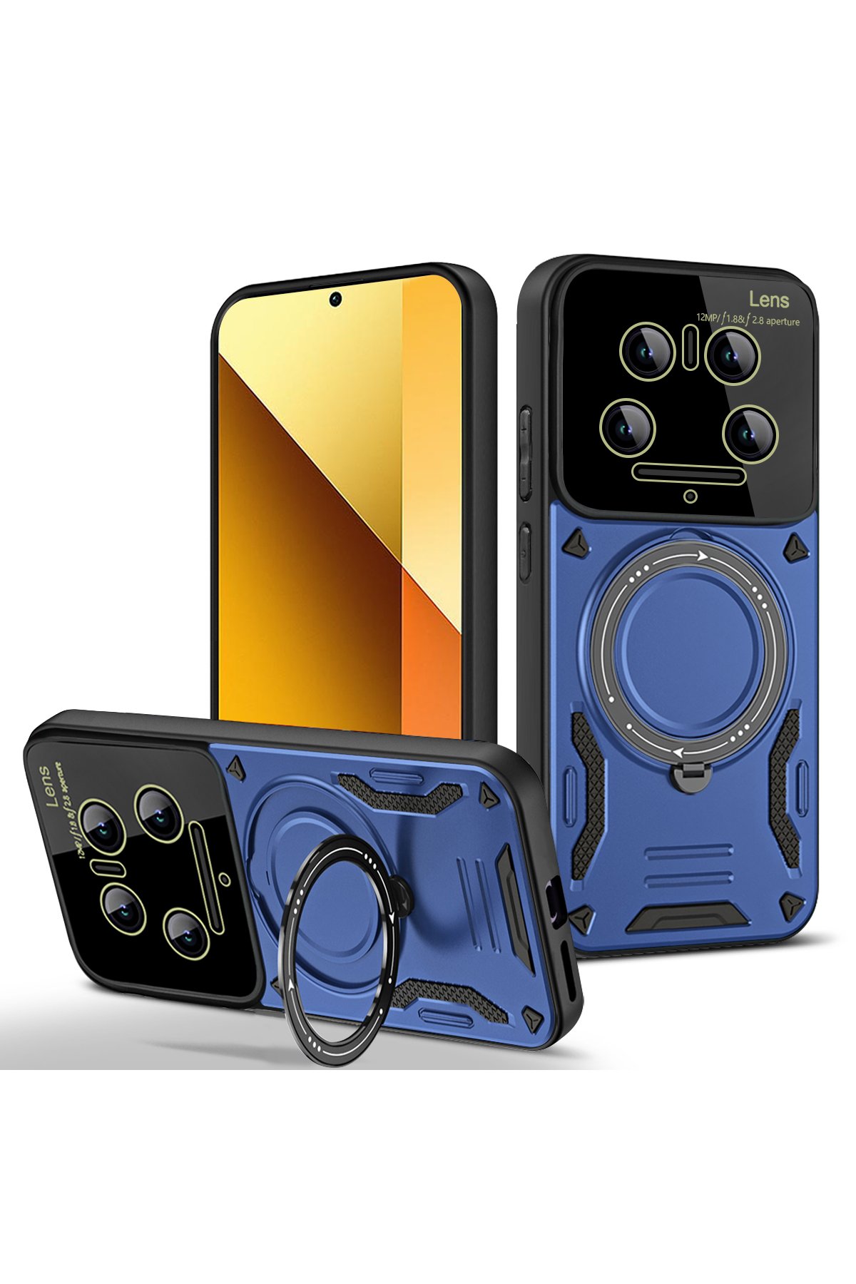 Newface Xiaomi Mi 14 Ultra Kılıf Joy Lens Standlı Kapak - Mor