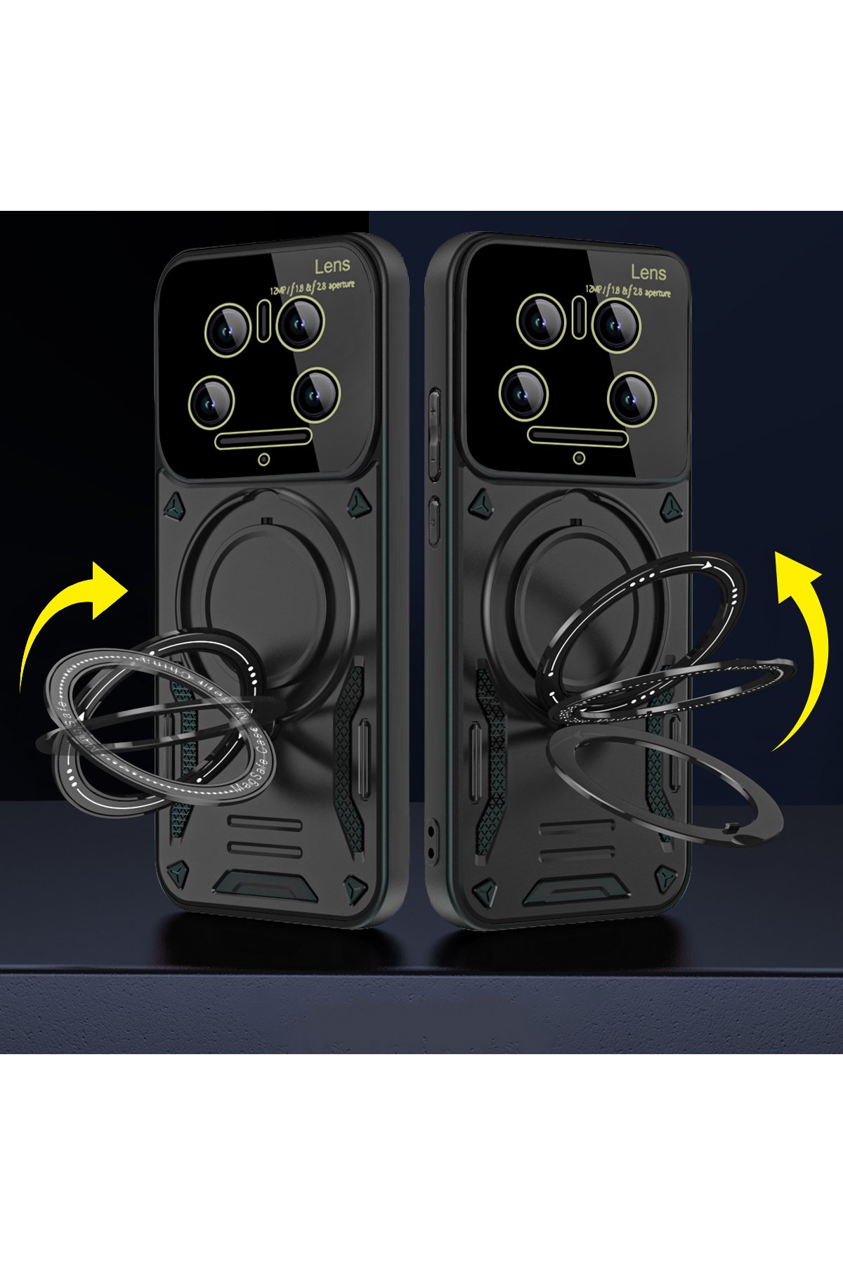 Newface Xiaomi Mi 14 Ultra Kılıf Joy Lens Standlı Kapak - Mor