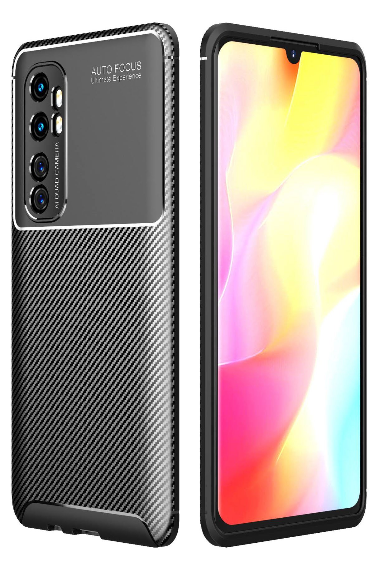 Newface Xiaomi Mi Note 10 Lite Kılıf Miami Şeffaf Silikon - Fuşya