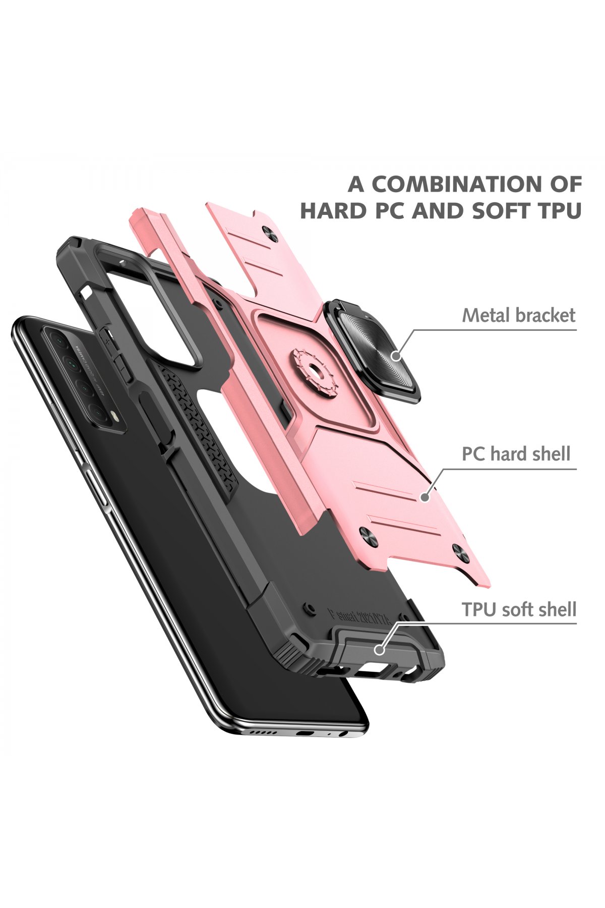 Newface Huawei P Smart 2021 Kılıf Platin Silikon - Pembe