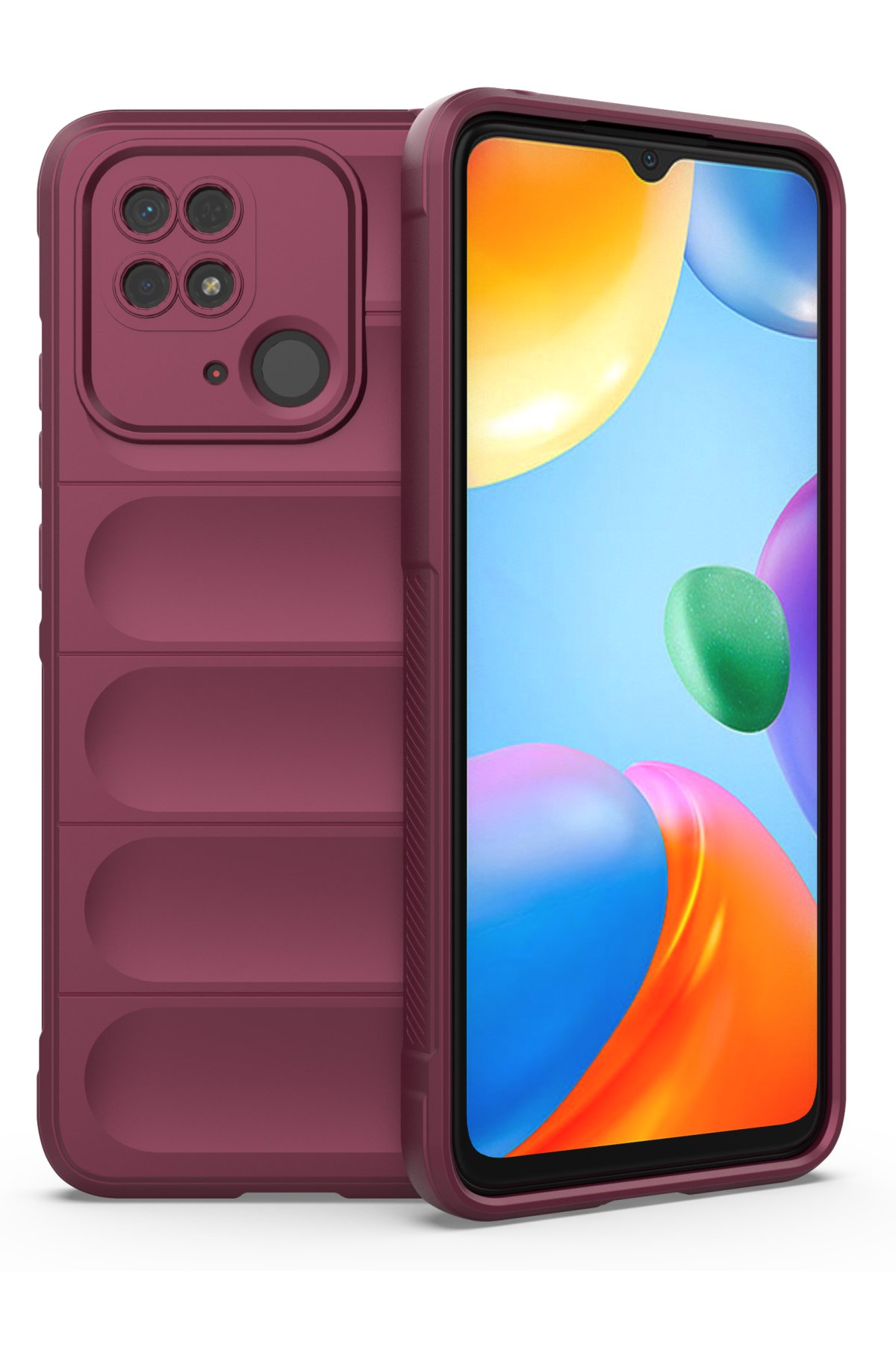 Newface Xiaomi Poco C40 Kılıf Mega Standlı Silikon - Kırmızı