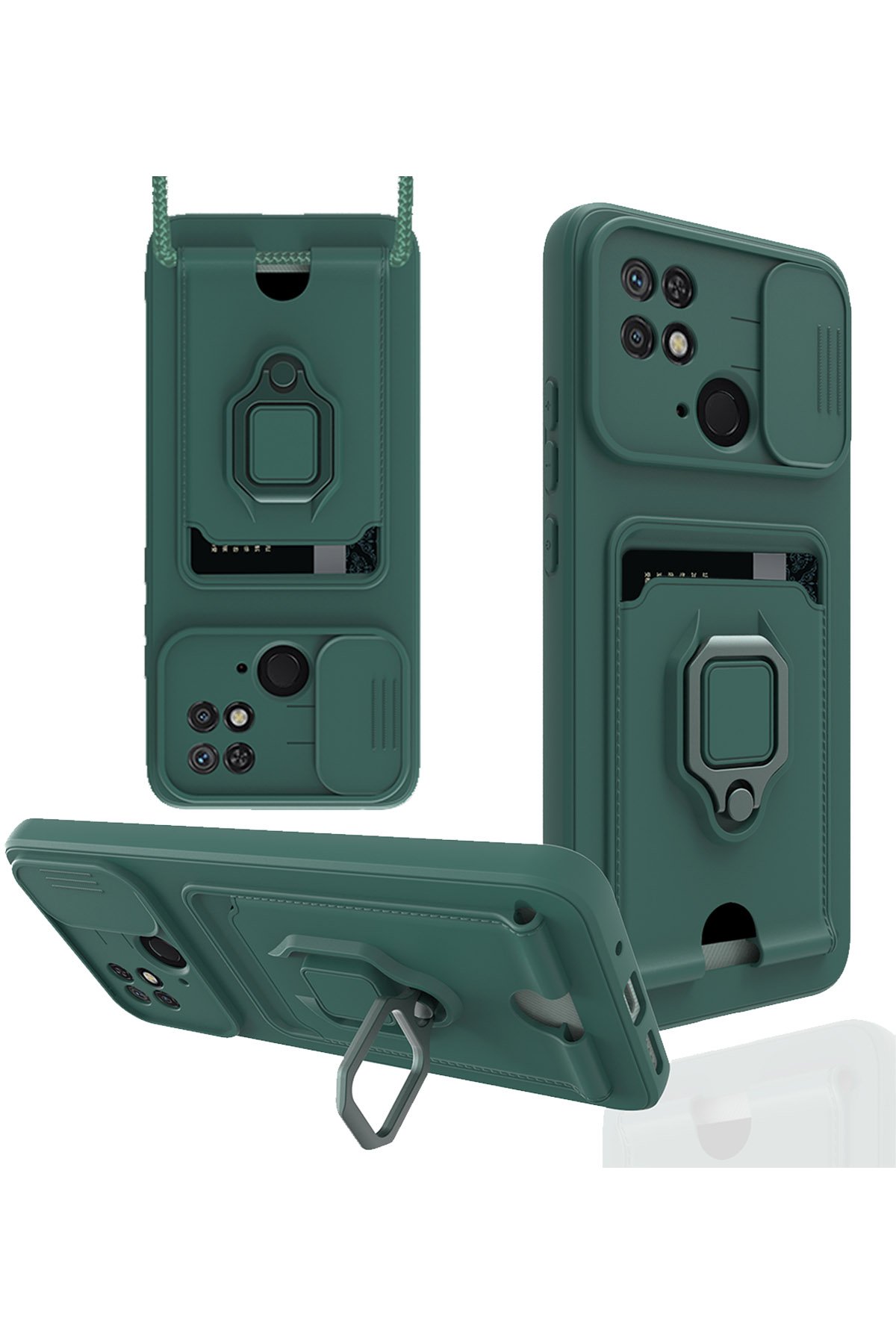 Newface Xiaomi Poco C40 Kılıf Mega Standlı Silikon - Pudra