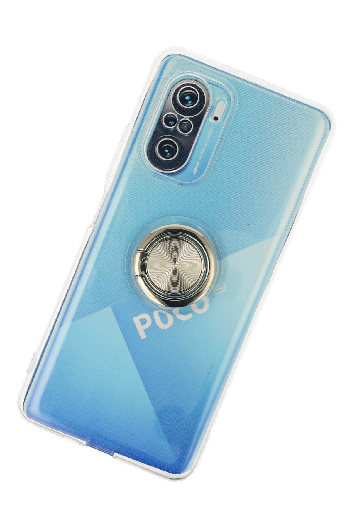 Newface Xiaomi Poco F3 Kılıf Montreal Yüzüklü Silikon Kapak - Kırmızı