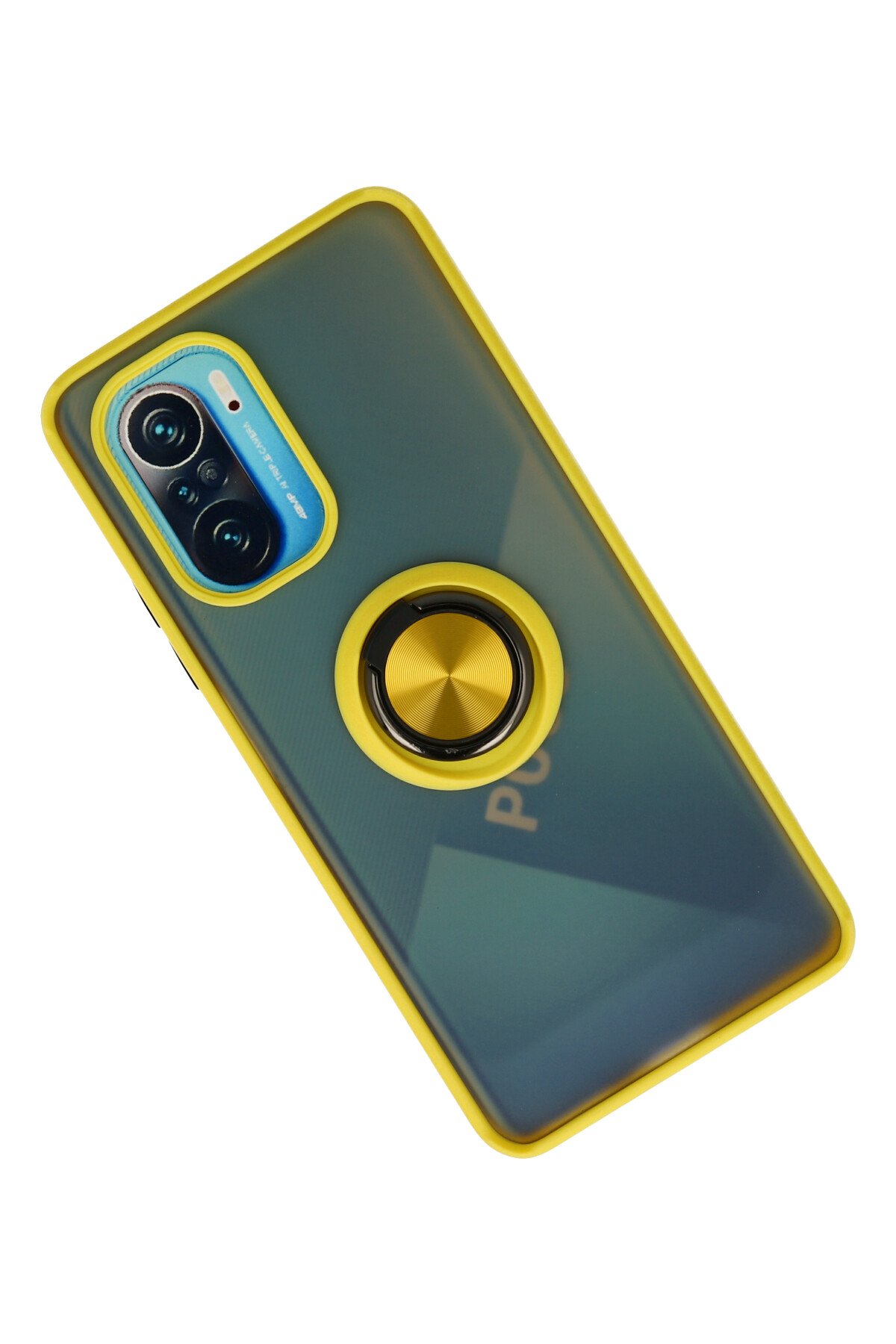 Newface Xiaomi Poco F3 Kılıf Pars Lens Yüzüklü Silikon - Gold