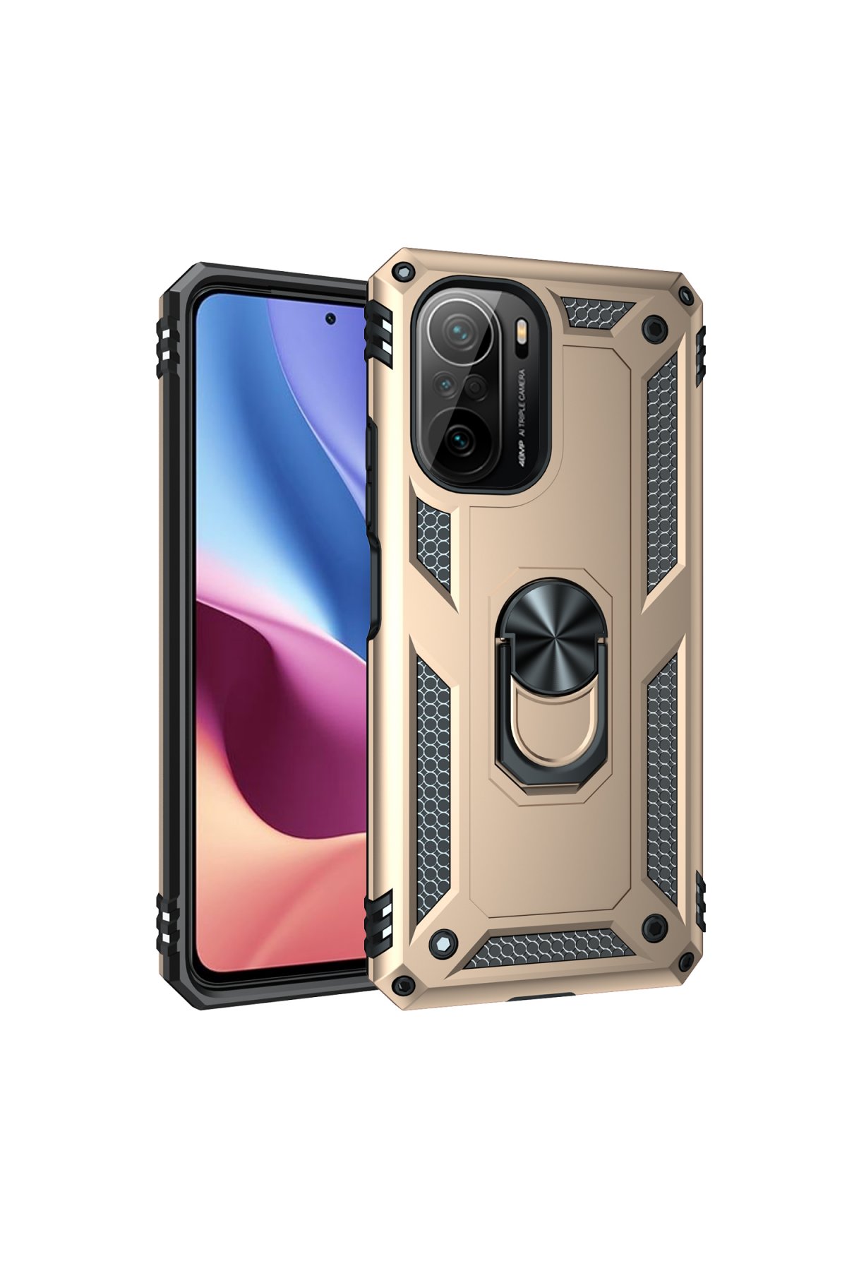 Newface Xiaomi Poco F3 Kılıf Auto Focus Karbon Kapak - Lacivert