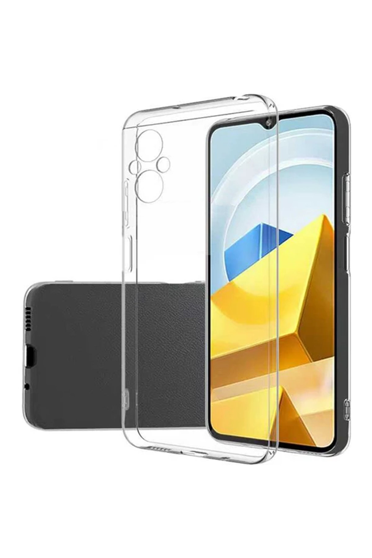 Newface Xiaomi Poco M5 Kılıf Nano içi Kadife Silikon - Sarı