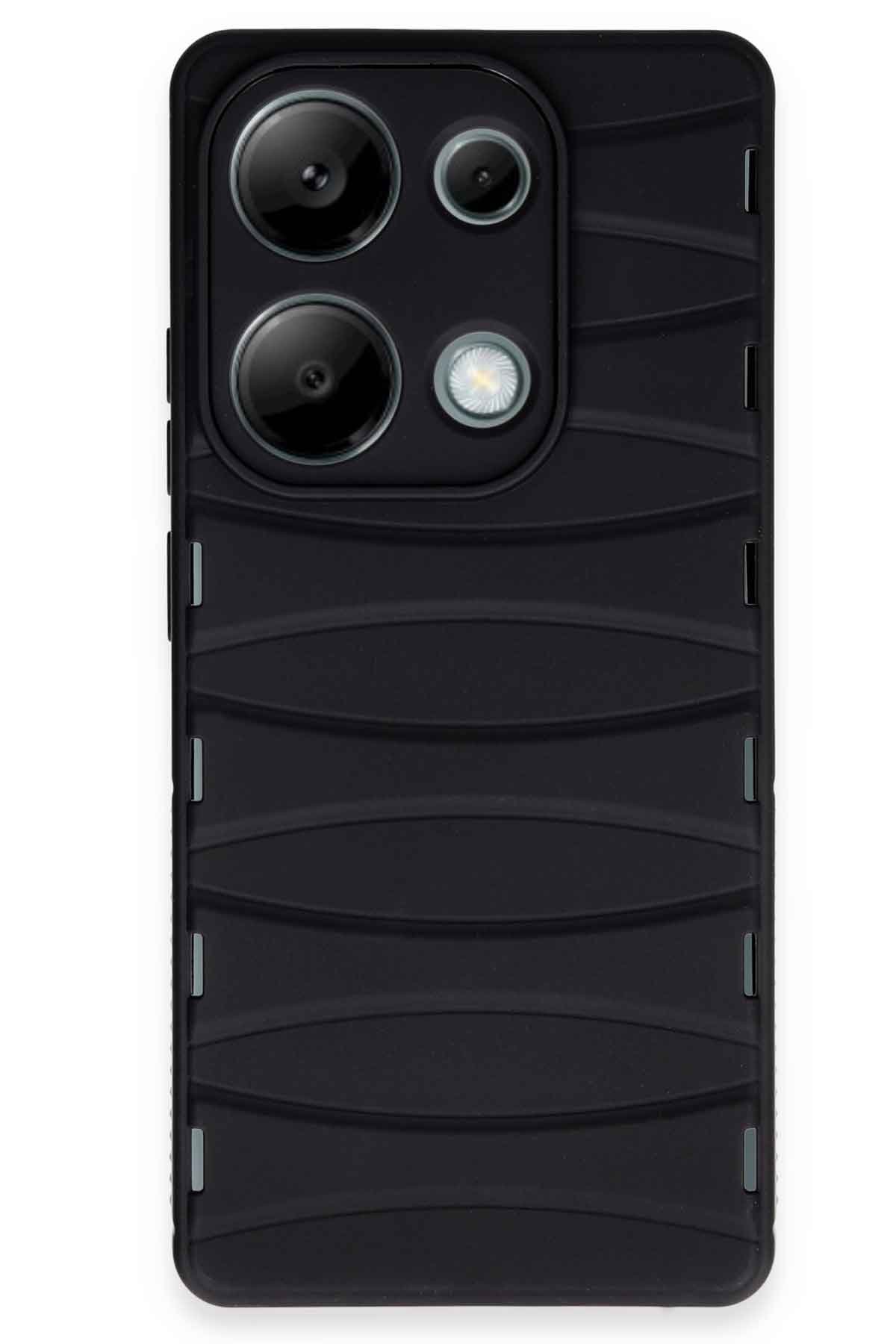 Newface Xiaomi Poco M6 Pro 4G Kılıf Joy Lens Standlı Kapak - Siyah