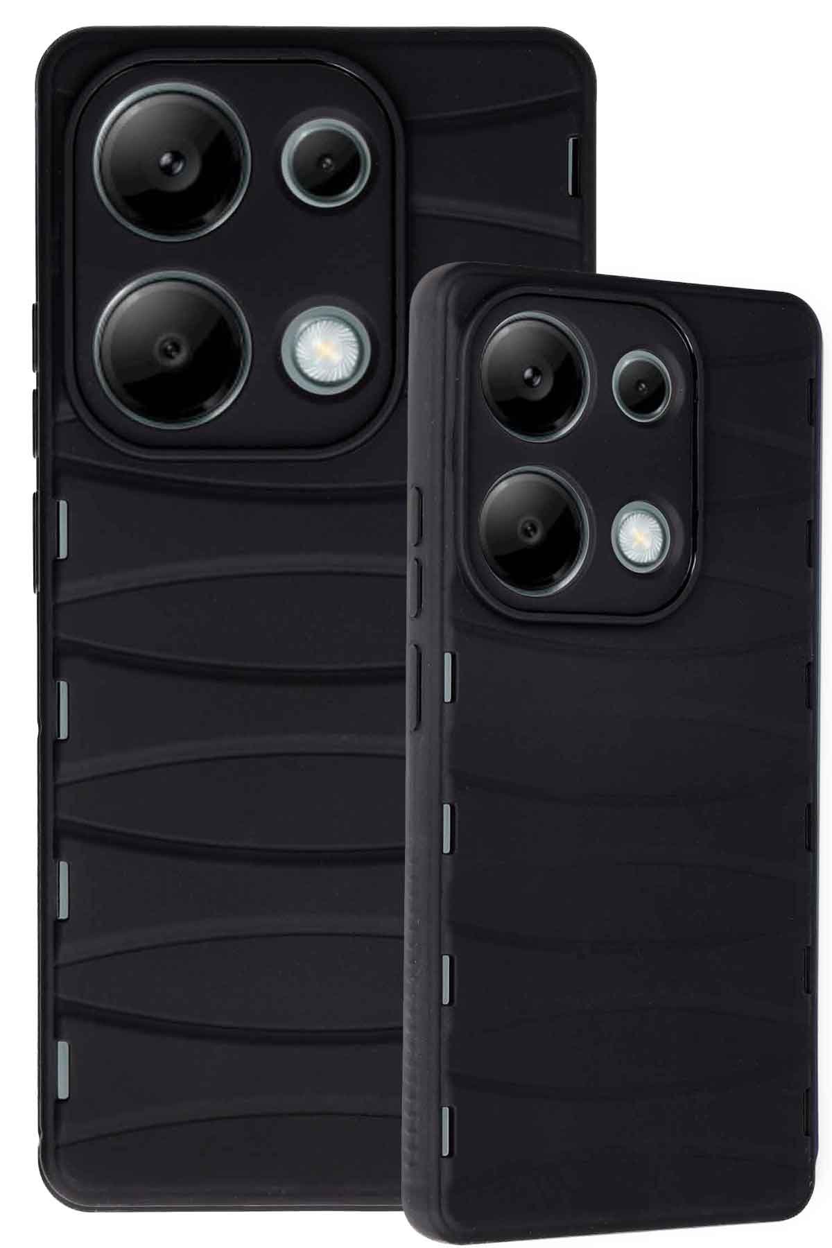 Newface Xiaomi Poco M6 Pro 4G Kılıf Joy Lens Standlı Kapak - Siyah
