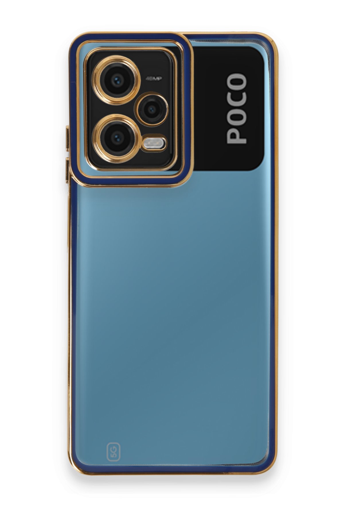 Newface Xiaomi Poco X5 5G Kılıf Razer Lensli Silikon - Açık Mavi