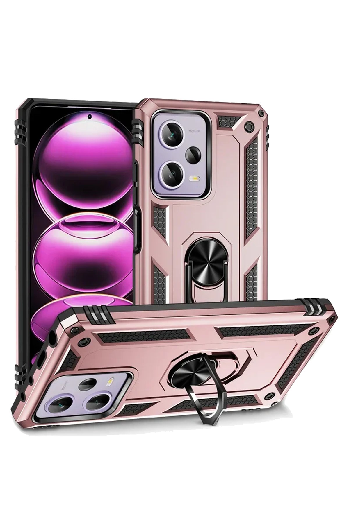 Newface Xiaomi Poco X5 5G Kılıf Montreal Yüzüklü Silikon Kapak - Sarı