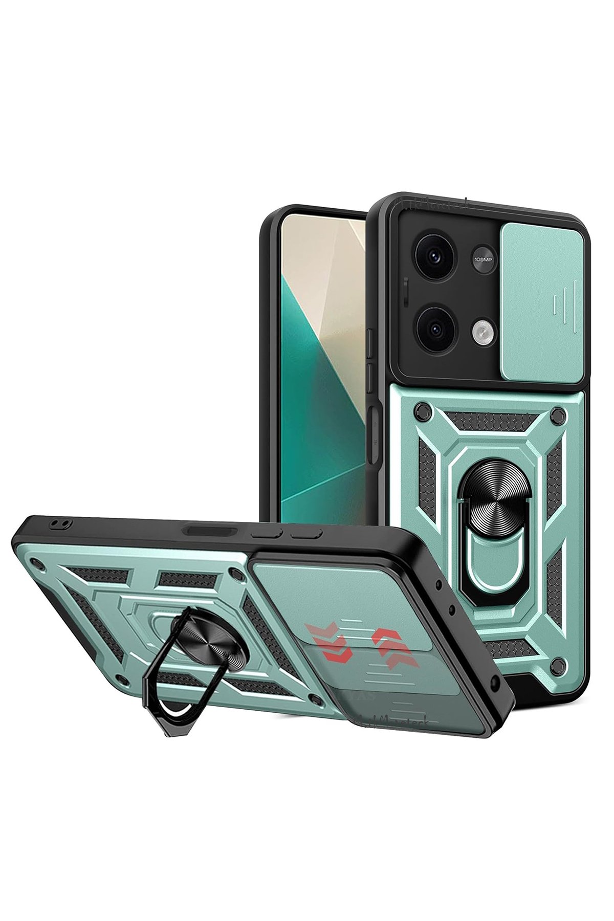 Newface Xiaomi Poco X6 Kılıf Pars Lens Yüzüklü Silikon - Gümüş