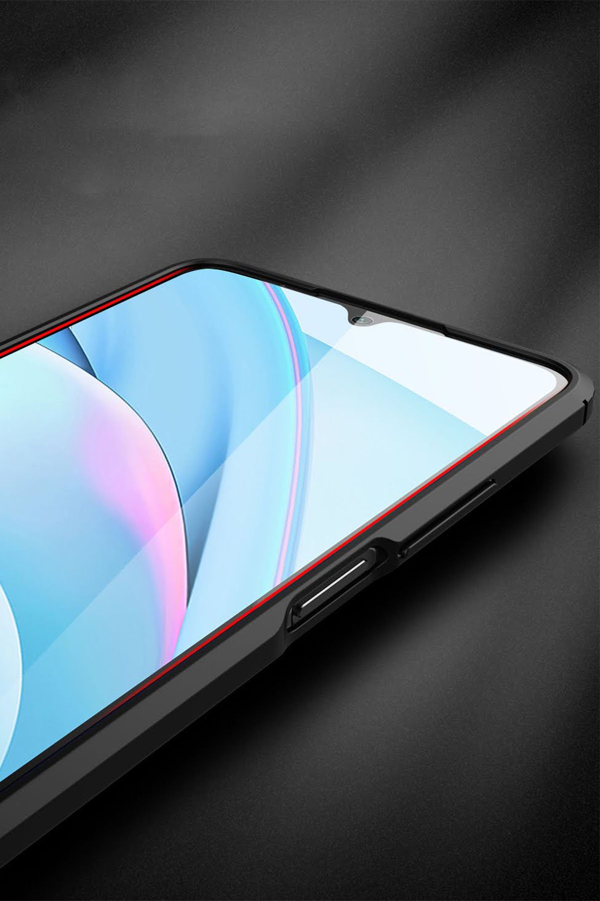 Newface Xiaomi Pocophone M3 Kılıf Montreal Yüzüklü Silikon Kapak - Kırmızı