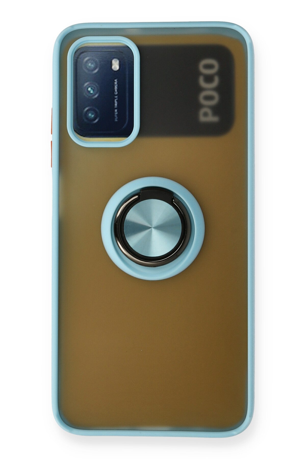 Newface Xiaomi Pocophone M3 Kılıf Montreal Yüzüklü Silikon Kapak - Sarı